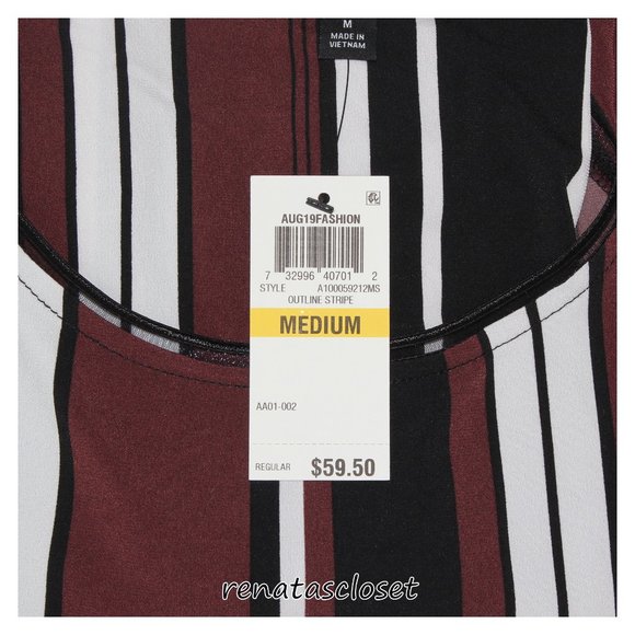 Alfani Women's Striped Overlay Blouse NWT - Picture 8 of 11